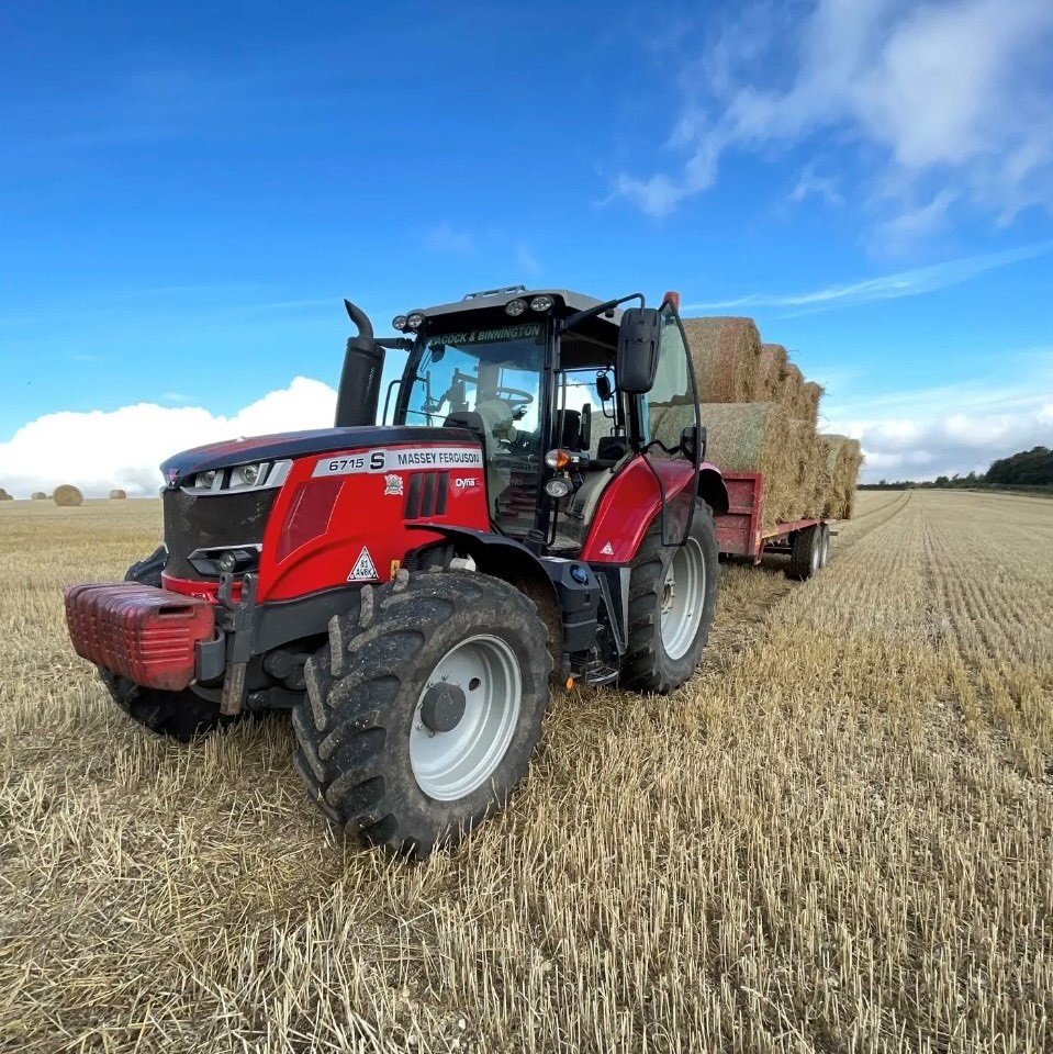 Straw bales loaded