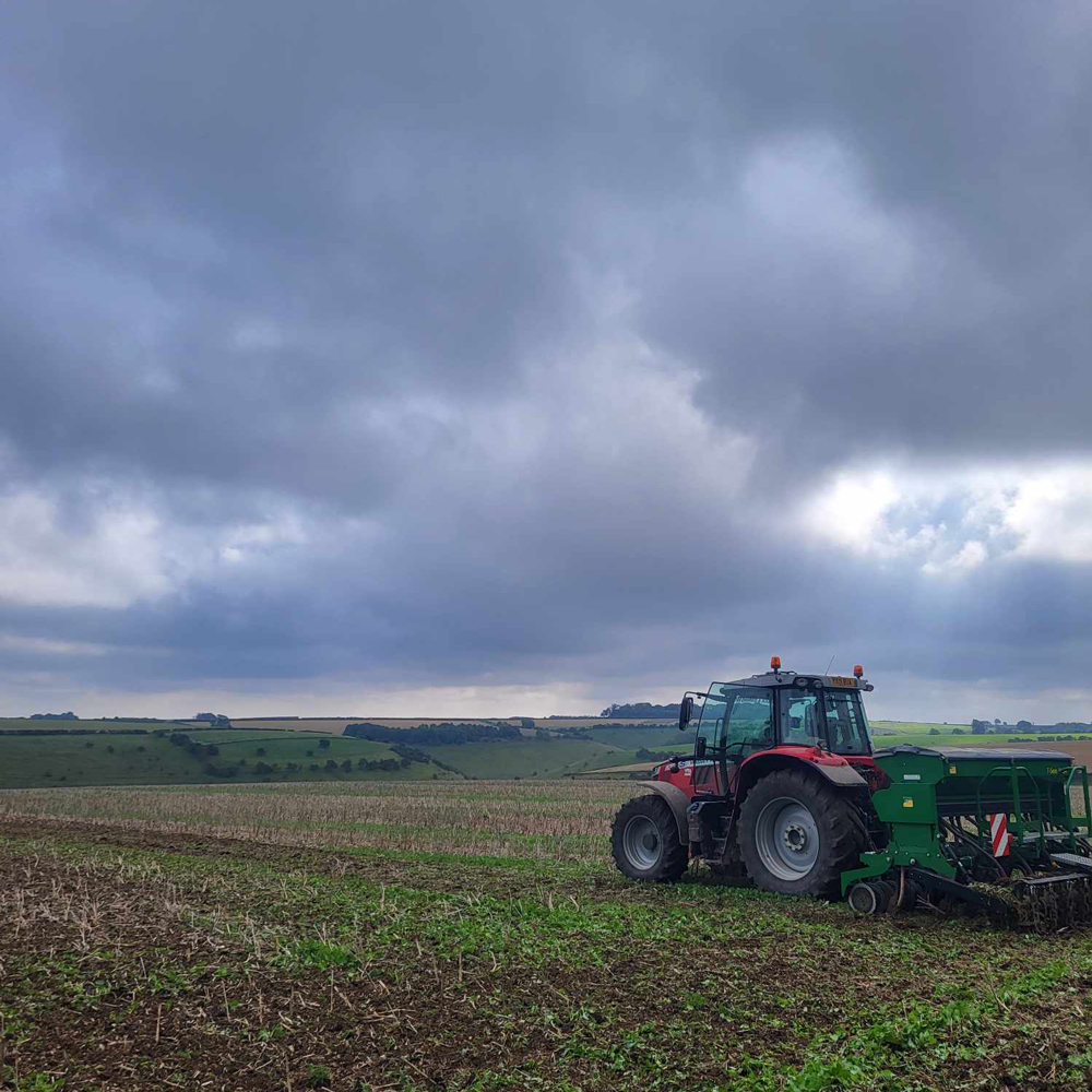 Tractor Drilling on the farm