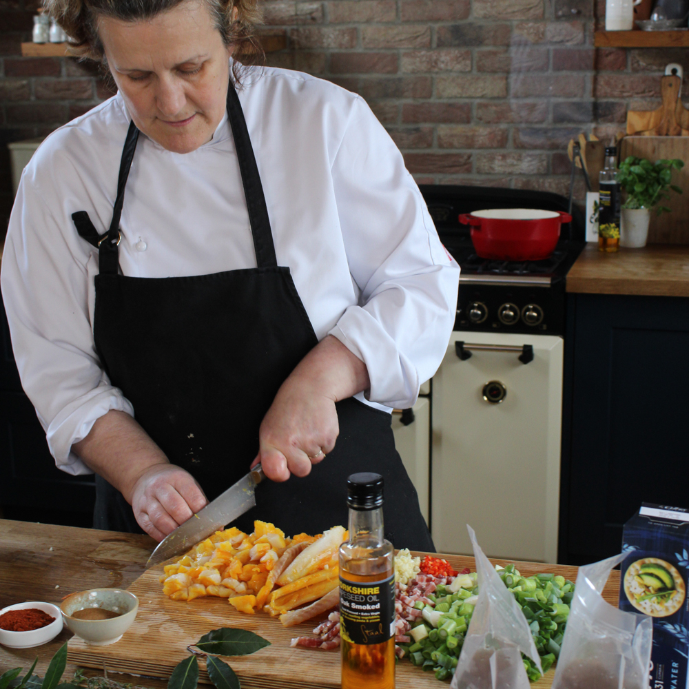 Steph Moon Prepping Smoked Haddock