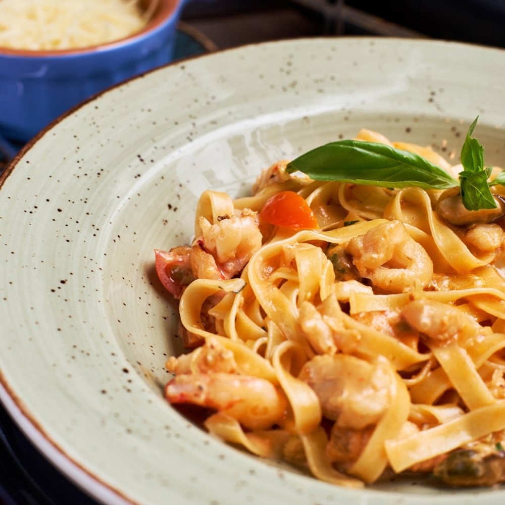 King Prawn & Roasted Tagliatelle King Prawn & Roasted Tagliatelle