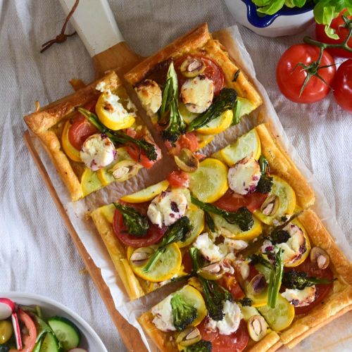 Summer Tart with Goats Cheese & Yorkshire Veg