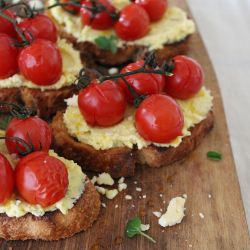 Whipped Yorkshire Wensleydale & Roasted Tomato Bruschetta