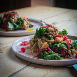 Kale & Cauliflower Salad with Pickled Red Onions - Yorkshire Rapeseed Oil