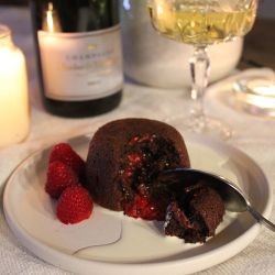 Melt in the Middle Chocolate & Raspberry Puddings - Yorkshire Rapeseed Oil Recipe