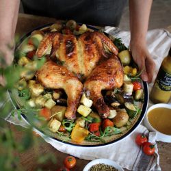 Yorkshire Rapeseed Oil Spatchcock Chicken with Fennel & Roasted Veggies Recipe
