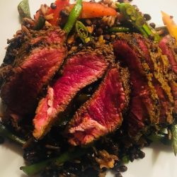 Turmeric, Ginger & Honey Beef with Wholegrain Salad