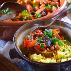 Yorkshire Rapeseed Oil Veg & Bean Tagine Recipe with Lemon Couscous