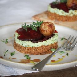 Savoury Goat's Cheese, Ginger & Beetroot Cheesecake