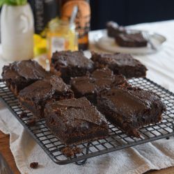 Ale Brownies with Carrot & Cardamom