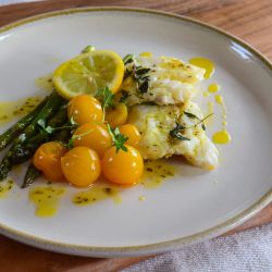 Baked Fish with English Summer Veg Recipe from Yorkshire Rapeseed Oil