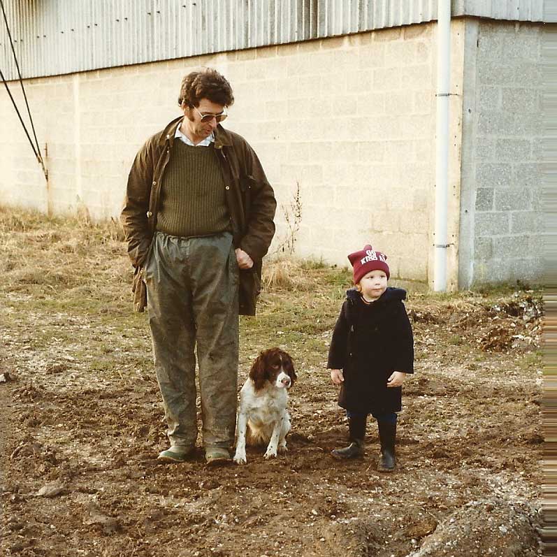 Brian with Adam and farm dog