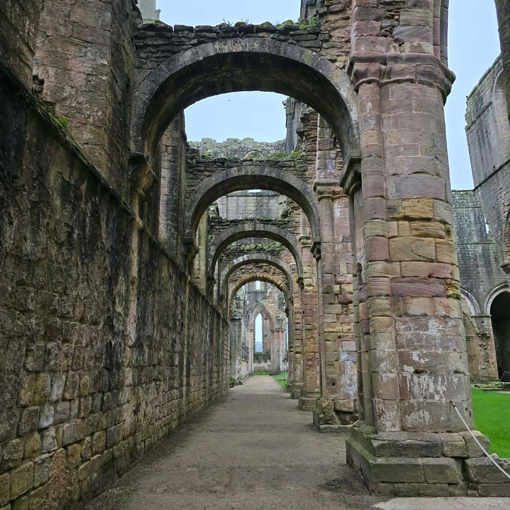 Fountains Abbey's ruined arches